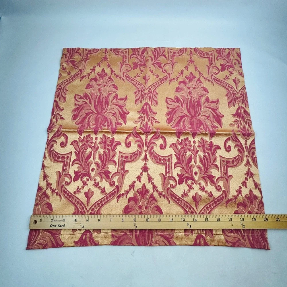 Waterford Floral Damask Napkin Set of 4 Gold Burgundy 20x20 Jacquard Fabric 2004